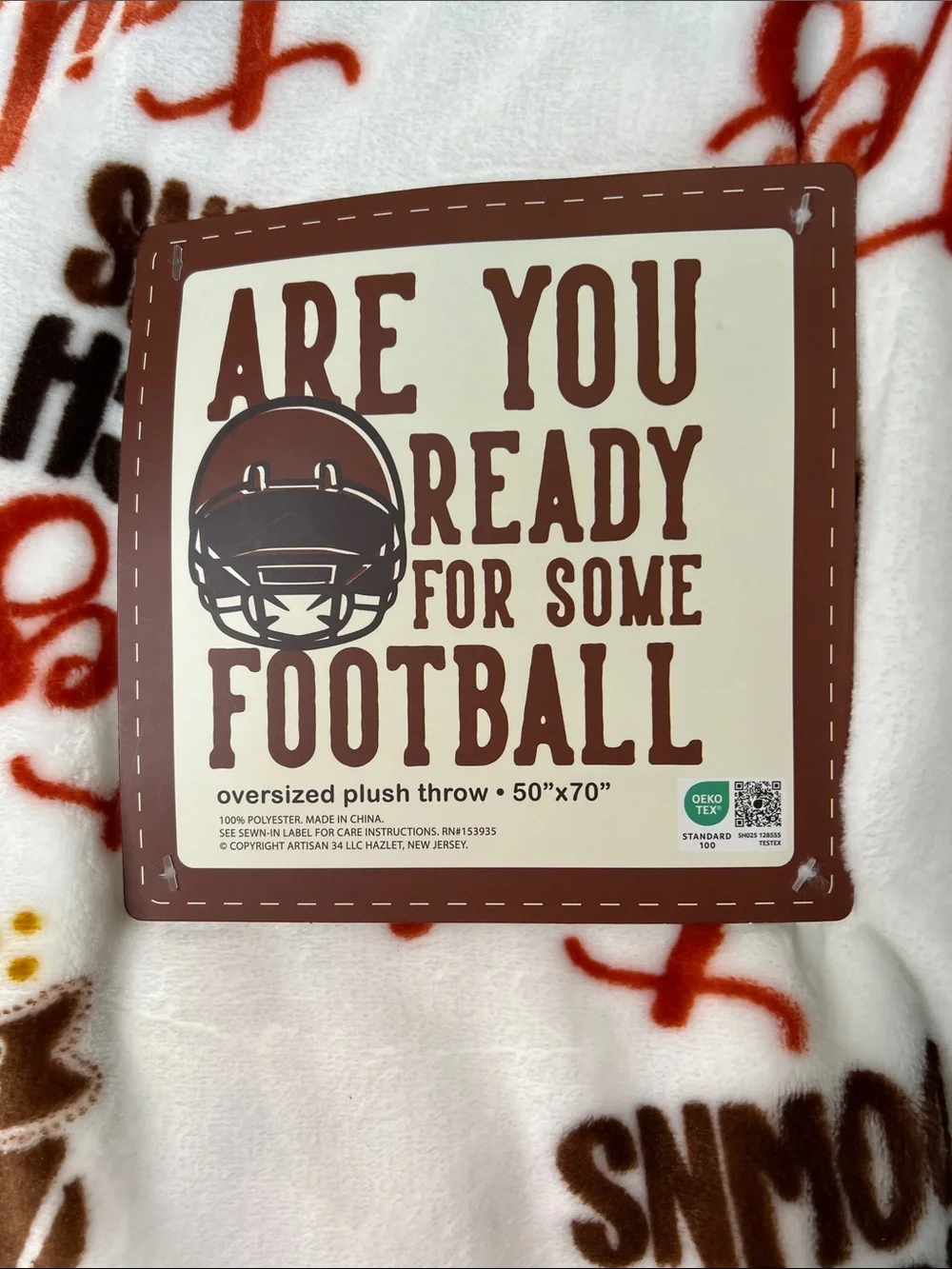 Are You Ready For Some Football Oversized Plush Throw Tailgates Touch Downs New